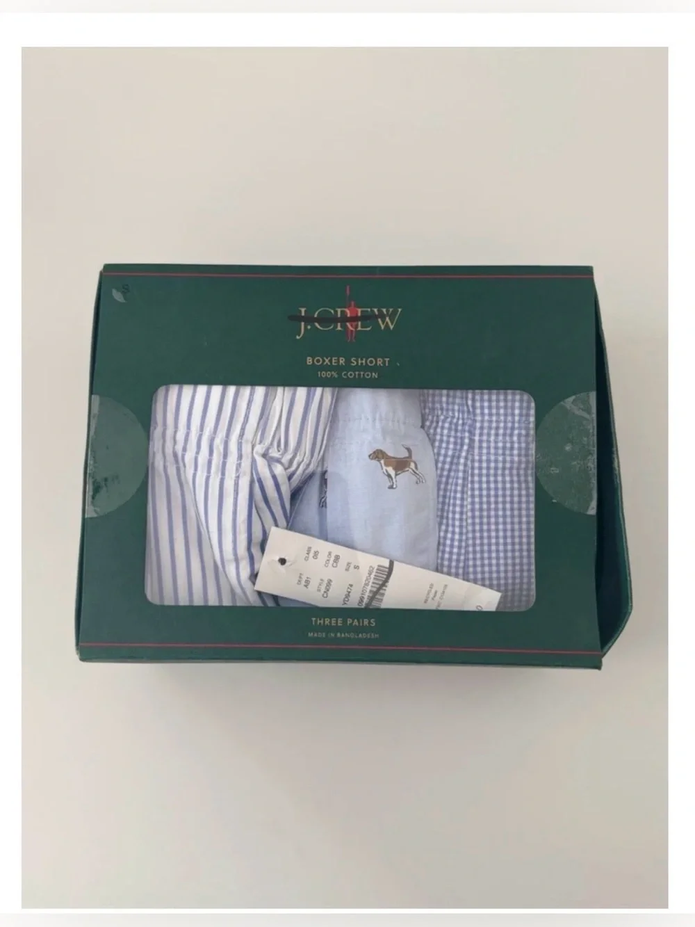 J. Crew Men's Woven boxers multipack 3 pairs Size XS Cotton Underwear Blues